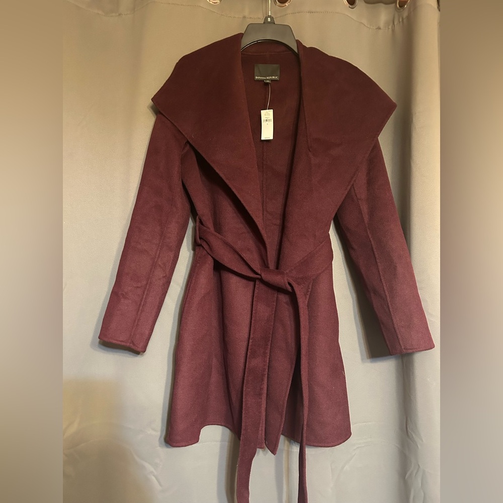 Elegant Burgundy Women's Over Coat